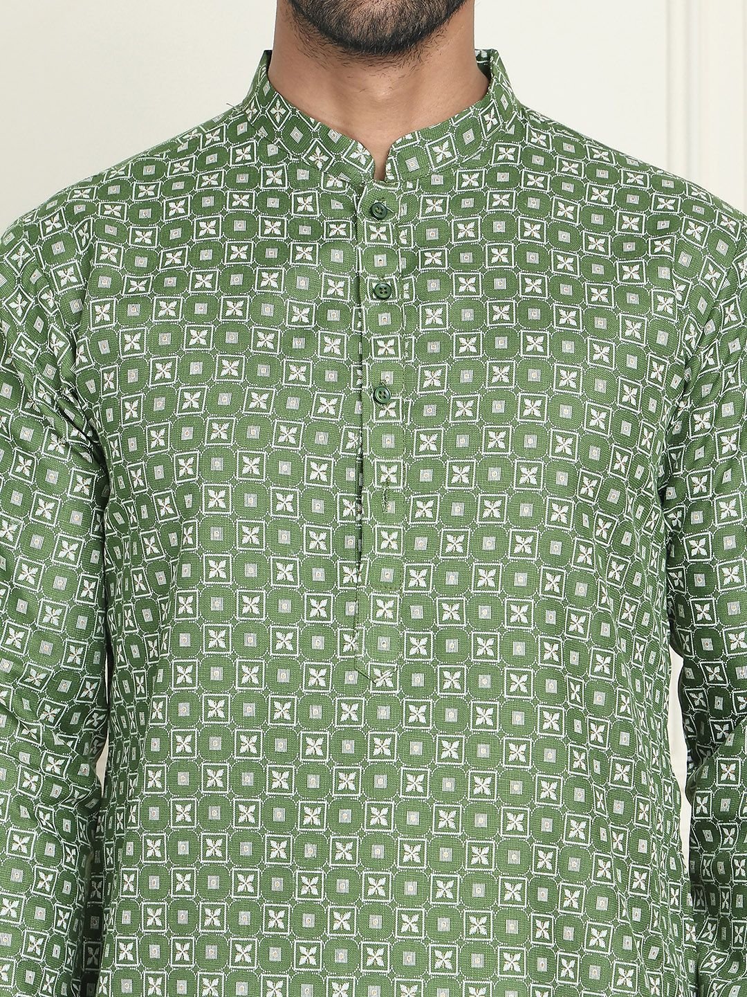 Jompers Men Geometric Printed Kurta - Image 2