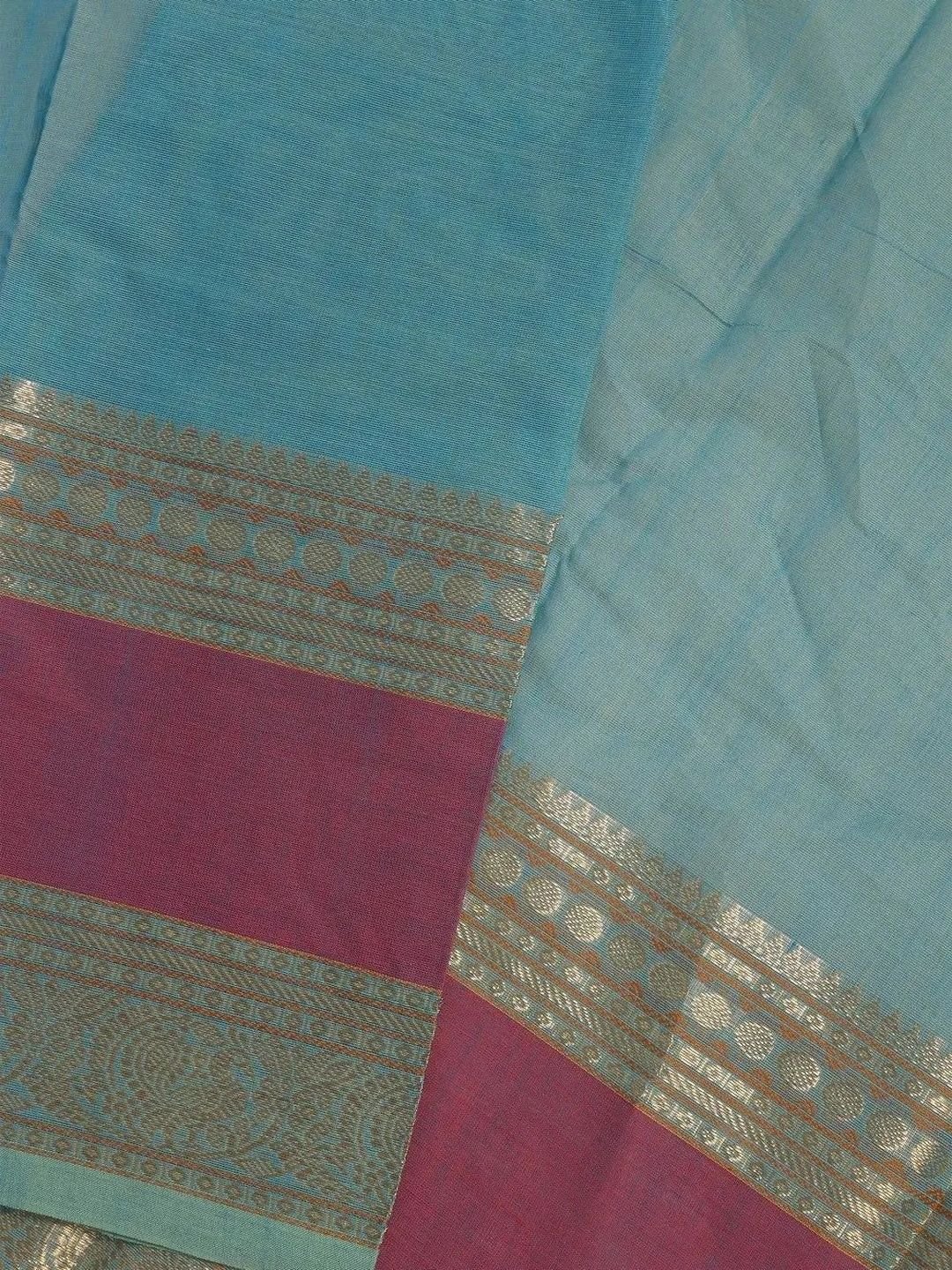 Woven Design Zari Pure Cotton Saree - Image 4