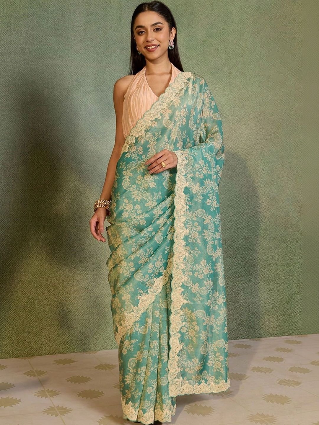 Floral Embroidered Saree