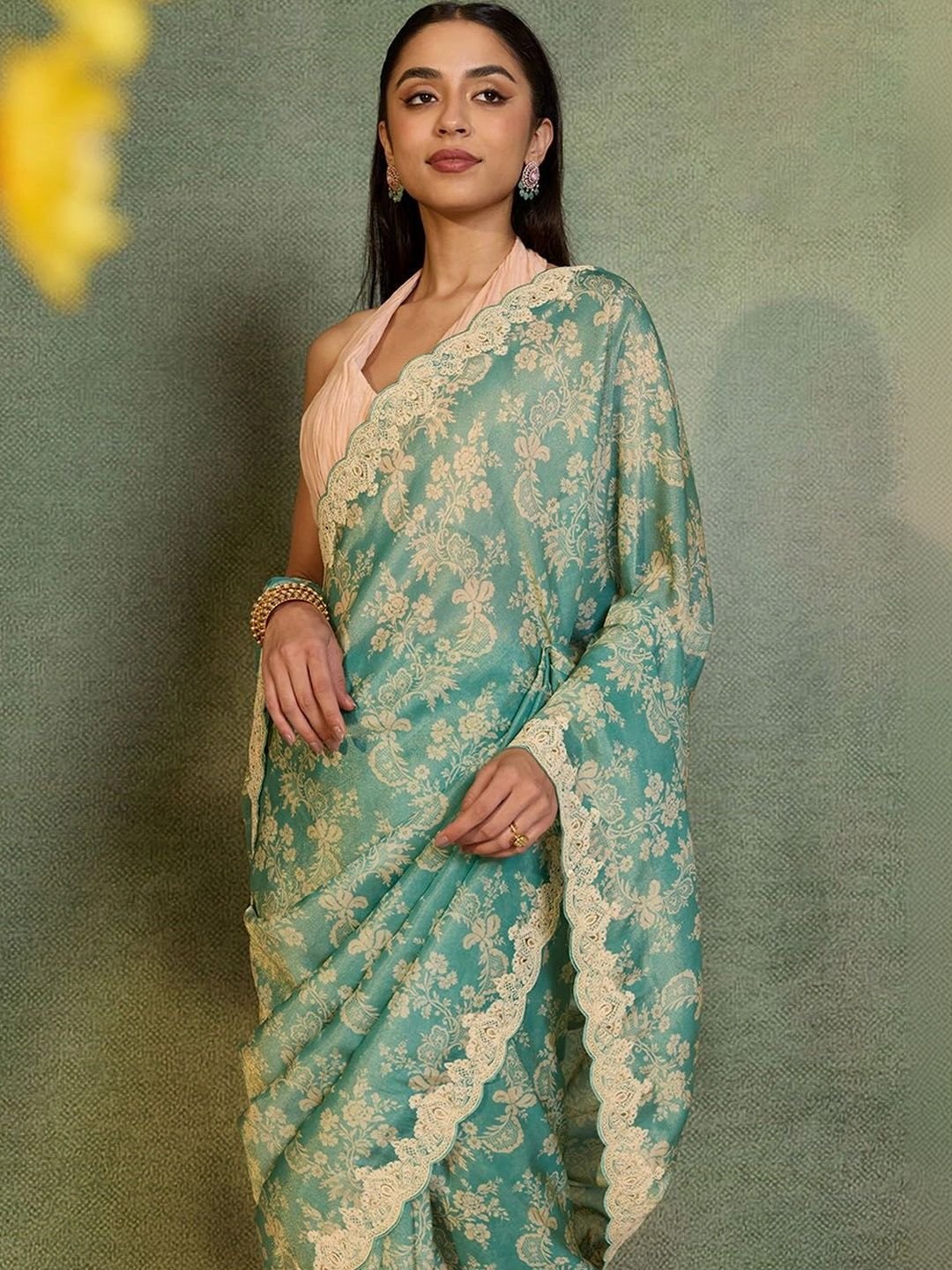 Floral Embroidered Saree - Image 2