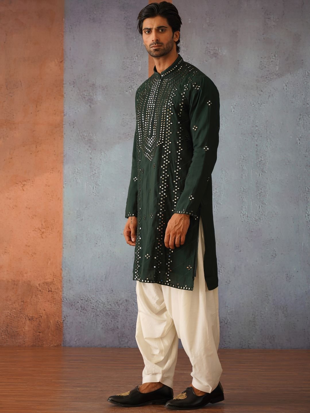 KALPRAAG Embroidered Mirror Work Kurta Patiala with Dupatta - Image 3