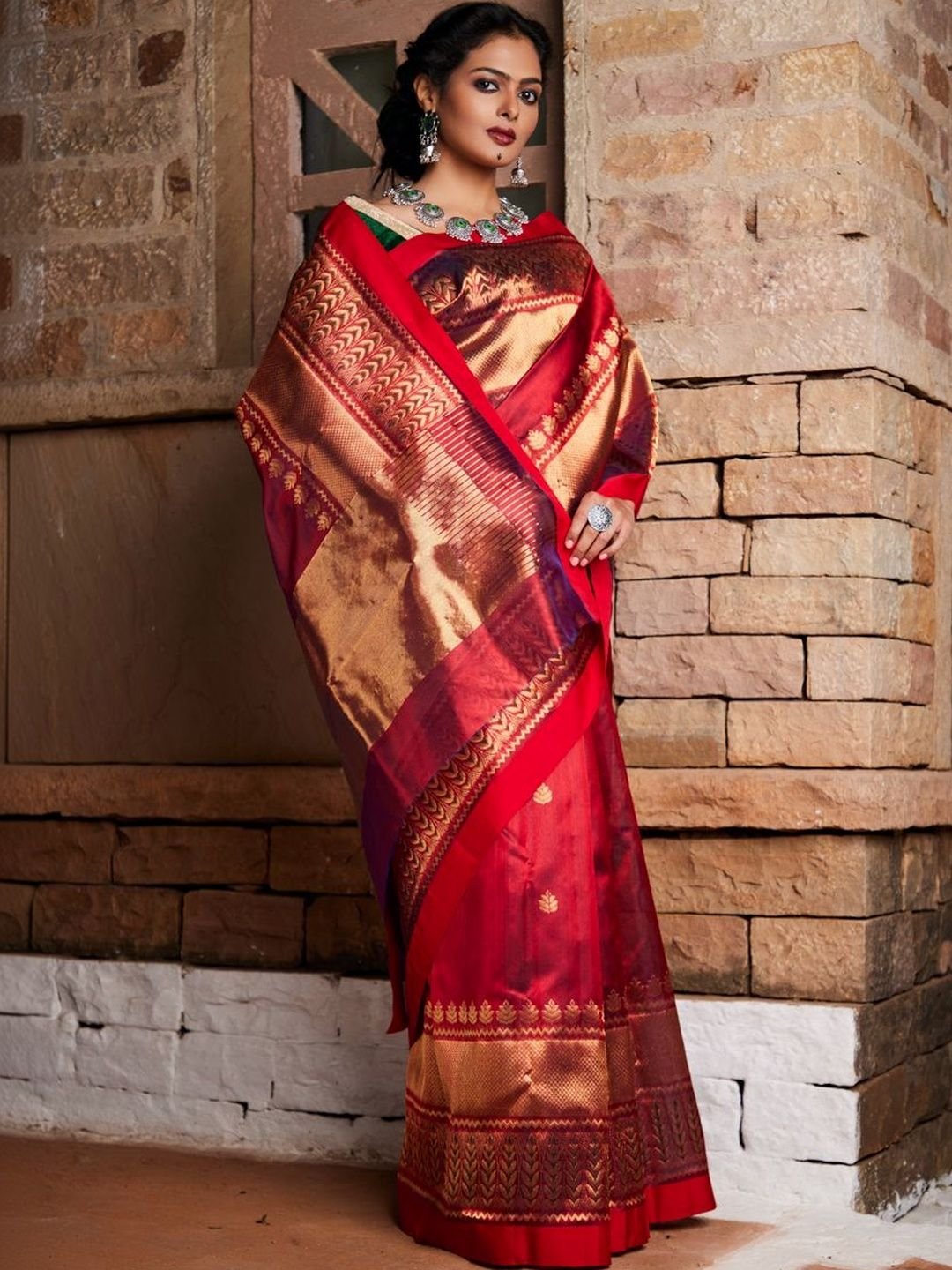 Woven Design Zari Tissue Chanderi Saree - Image 2