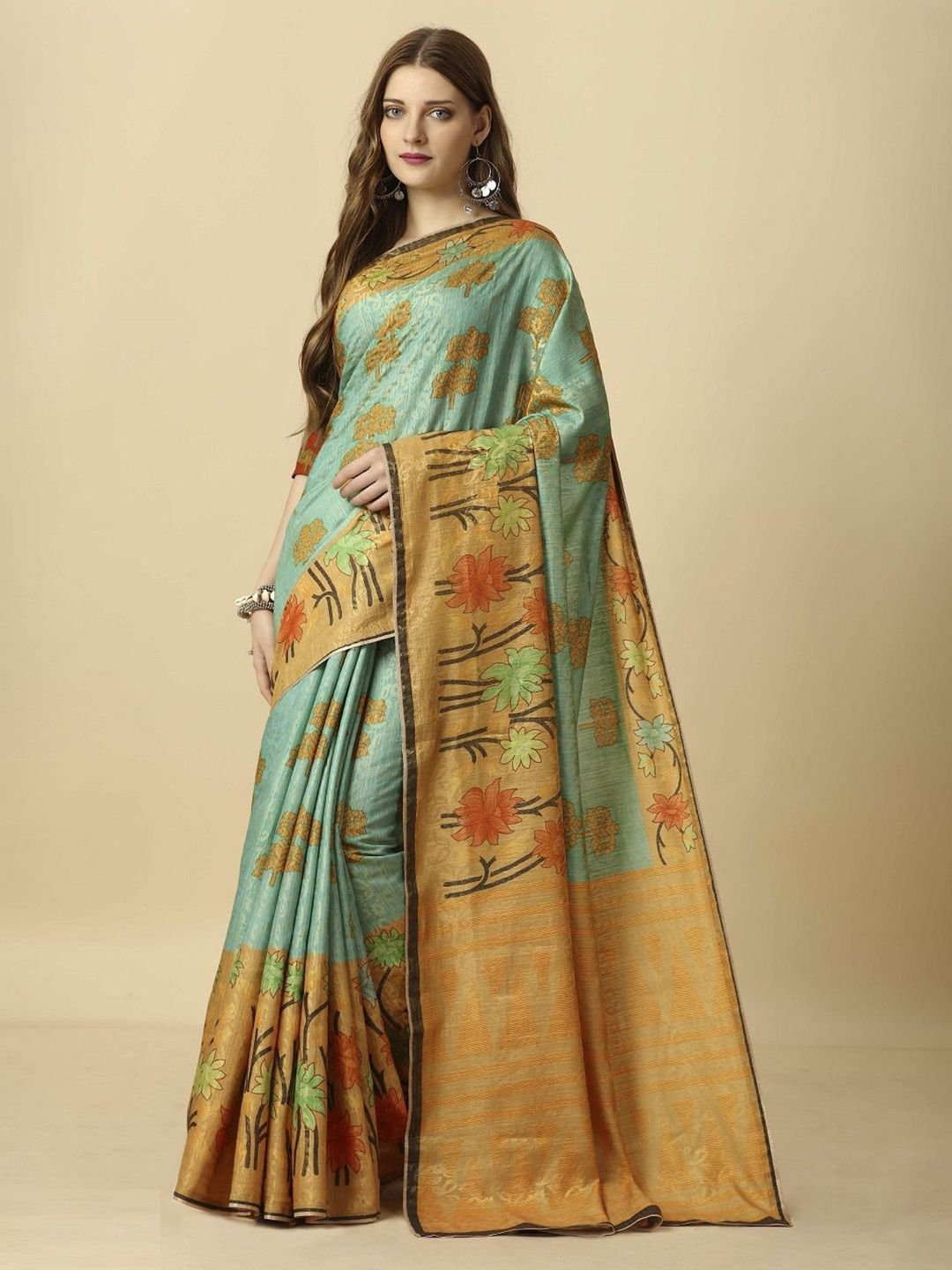 Ethnic Motifs Zari  Saree - Image 3