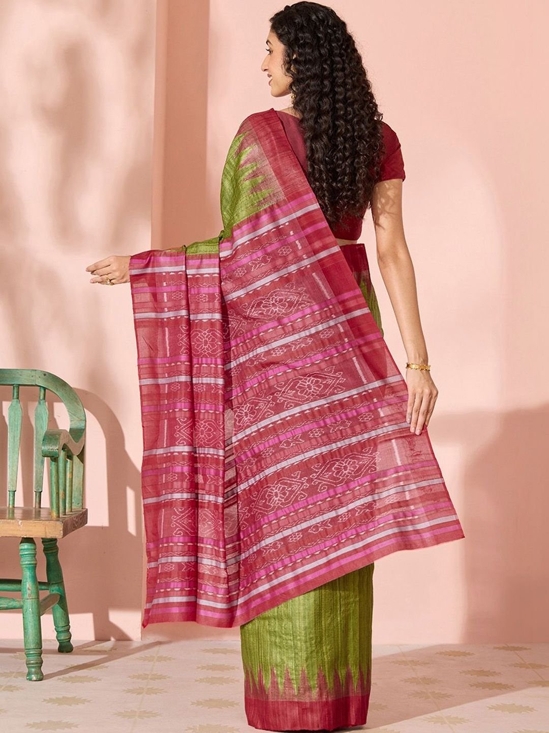 Pure Silk Ikat Saree - Image 3