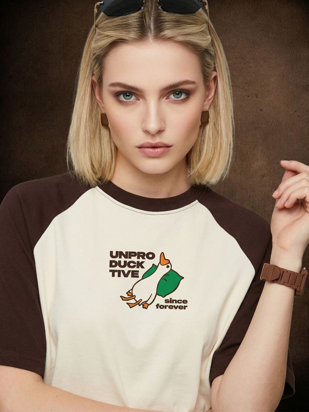JUNEBERRY Women Typography Printed Pure Cotton T-shirt - Image 3