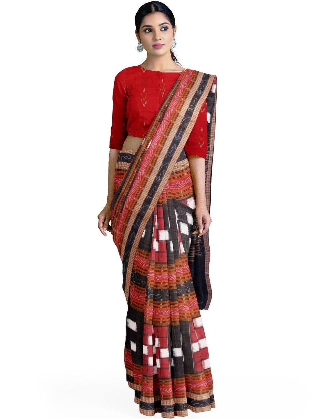 Woven Design Pure Cotton Handloom Sambalpuri Saree