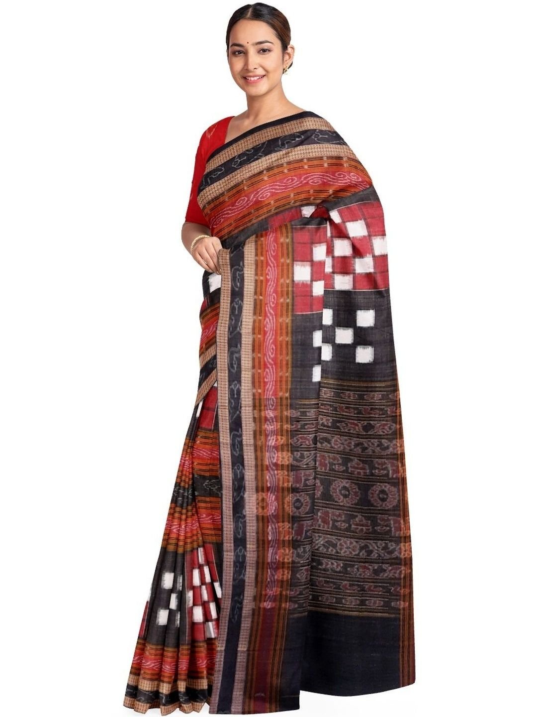 Woven Design Pure Cotton Handloom Sambalpuri Saree - Image 4