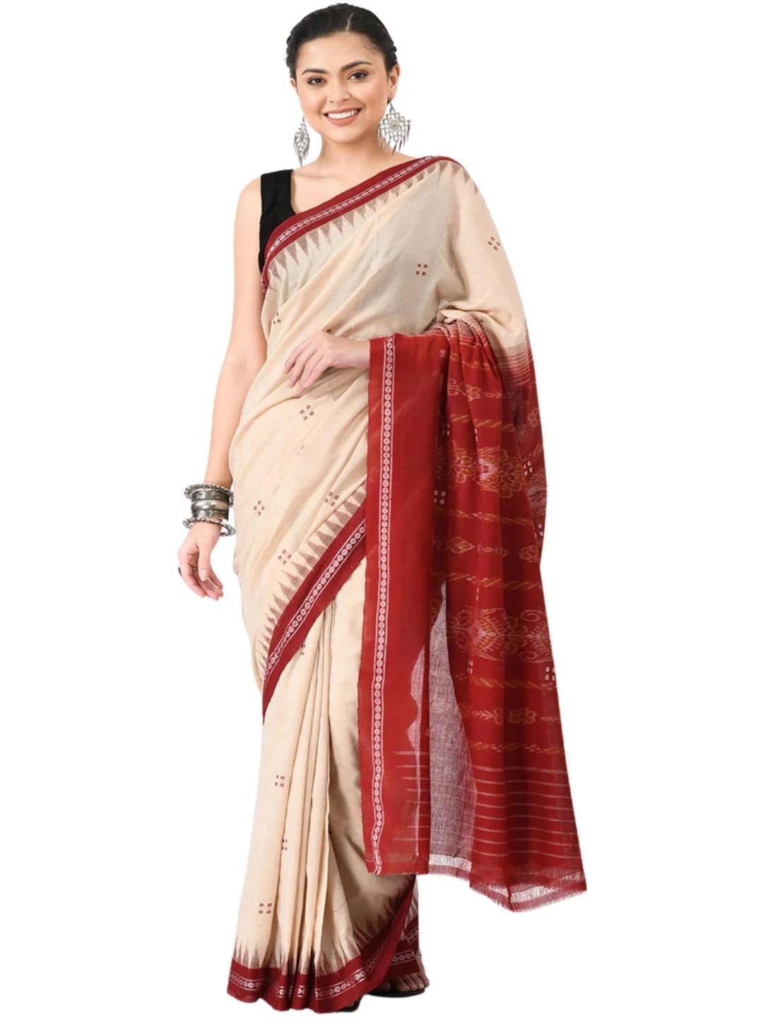 Ethnic Motifs Pure Cotton Sambalpuri Saree