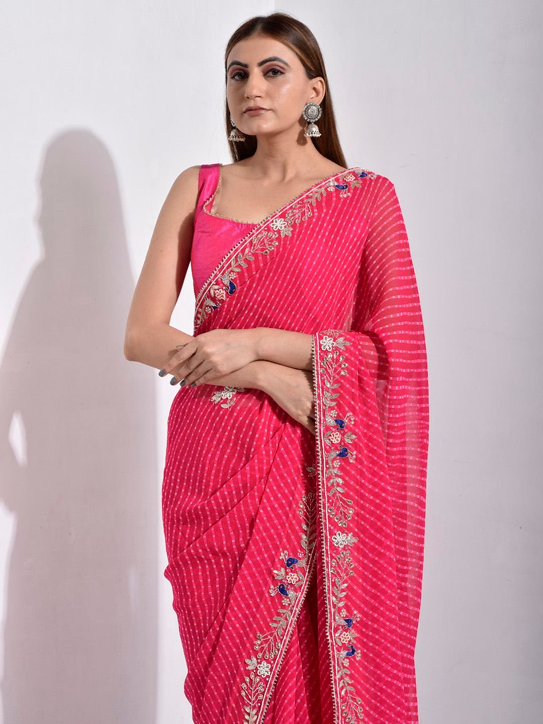 Striped Gotta Patti Saree
