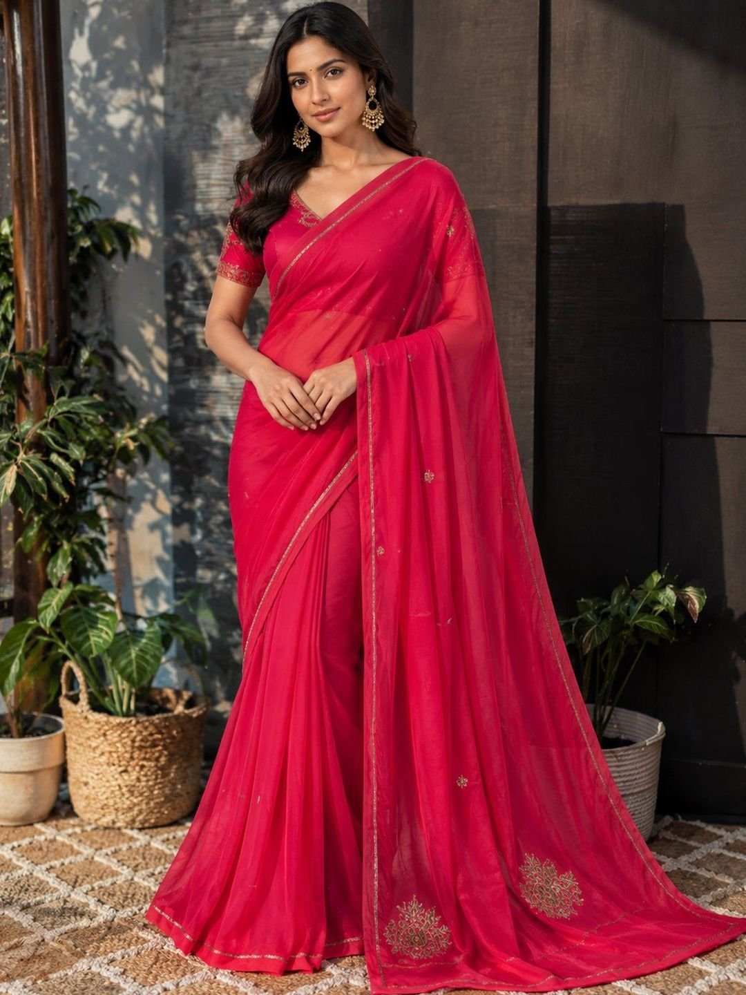 Embroidered Art Silk Saree