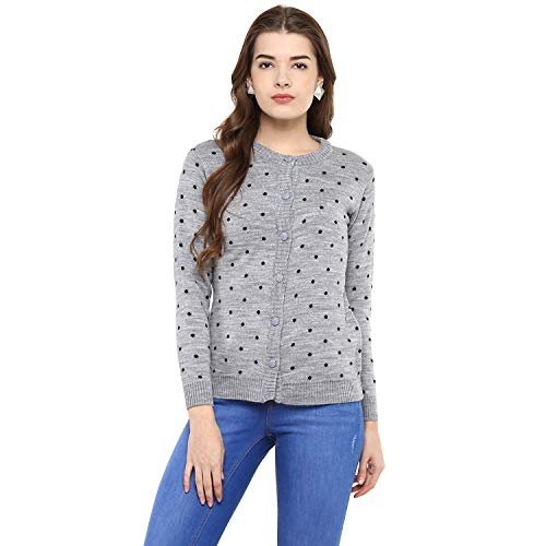 Modeve Women's Acrylic Blend Cardigan/Round Neck Sweater For Winter