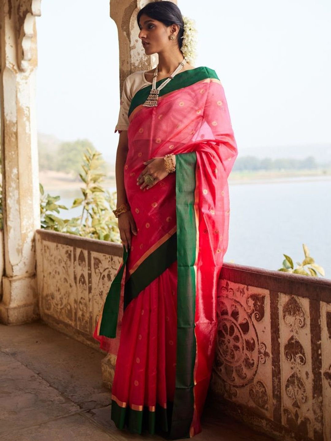 Design Zari Art Silk Chanderi Saree
