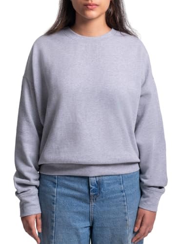 Women's Dropcut Pullover, Oversized Premium Dropshoulder Plain Sweatshirt | Oversized Relaxed Fit, 100% Cotton Fleece, A-Frame Silhouette, Soft & Warm, Plastic-Free Packaging