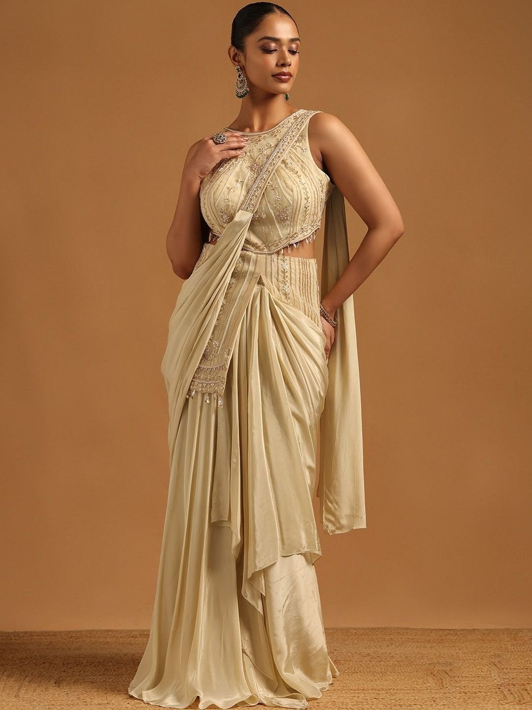 Embellished Embroidered Net Saree