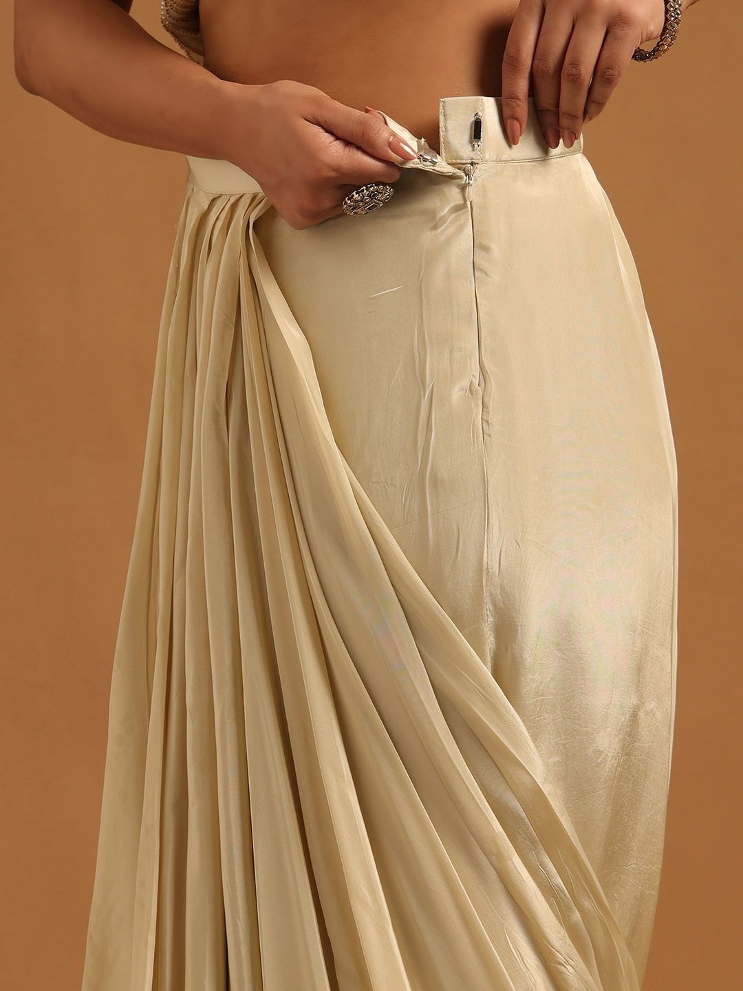 Embellished Embroidered Net Saree - Image 3