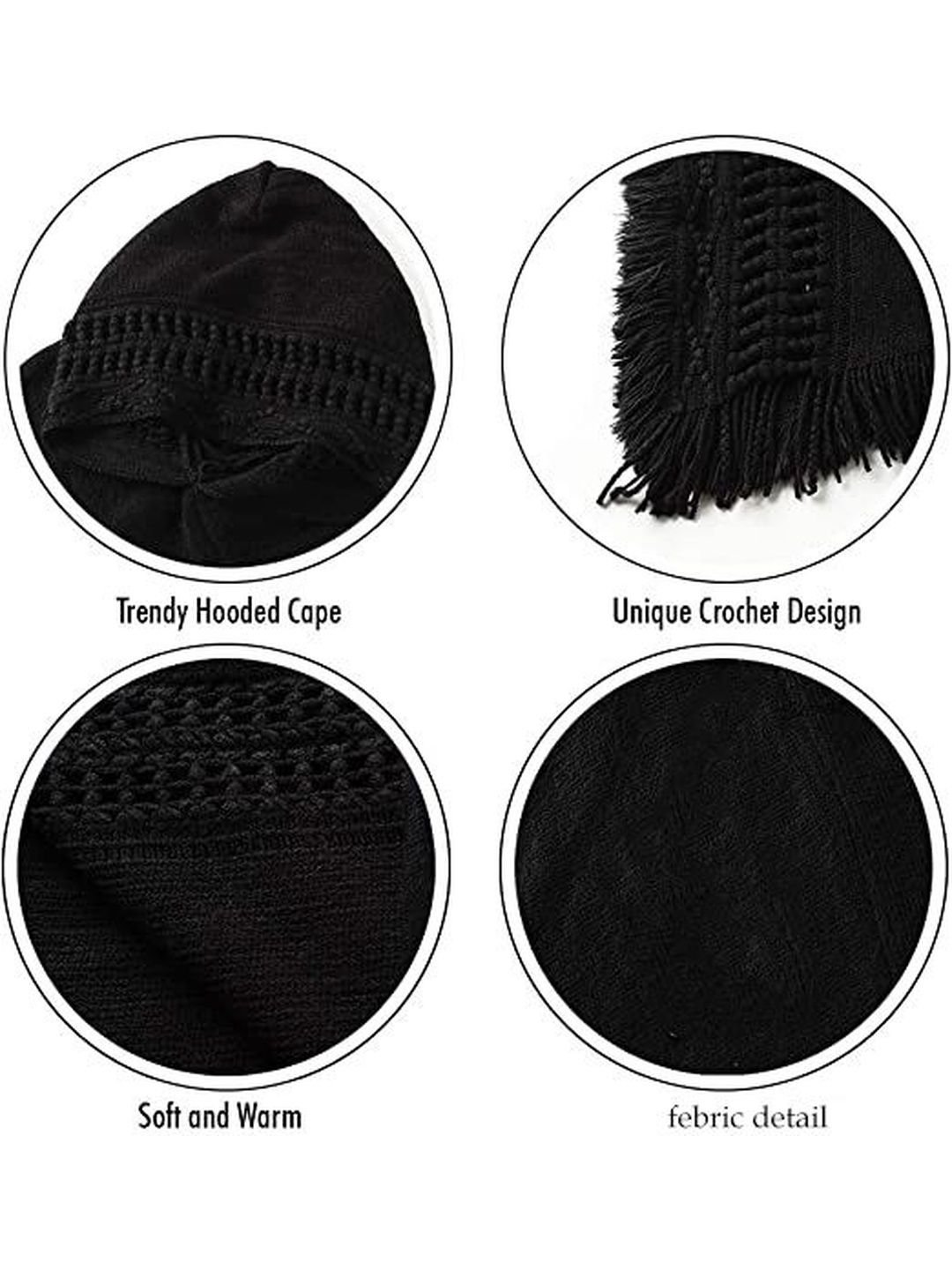 Manra Women Cable Knit Woollen Poncho with Fringed Detail - Image 4