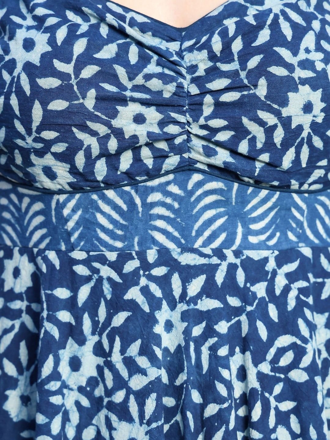 Selaai Botanical Printed Organic Cotton Tiered Anarkali Kurti - Image 4