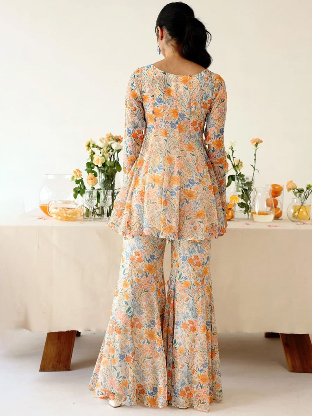 Baise Gaba Floral Printed Square Neck A-Line Kurtis - Image 4