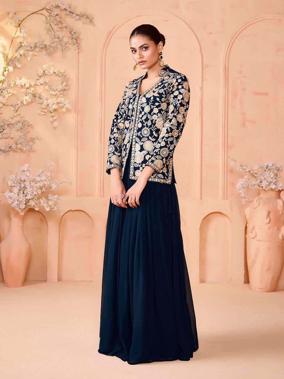 MADHURAM Floral Embroidered Thread Work Ready To Wear Lehenga & Choli - Image 4
