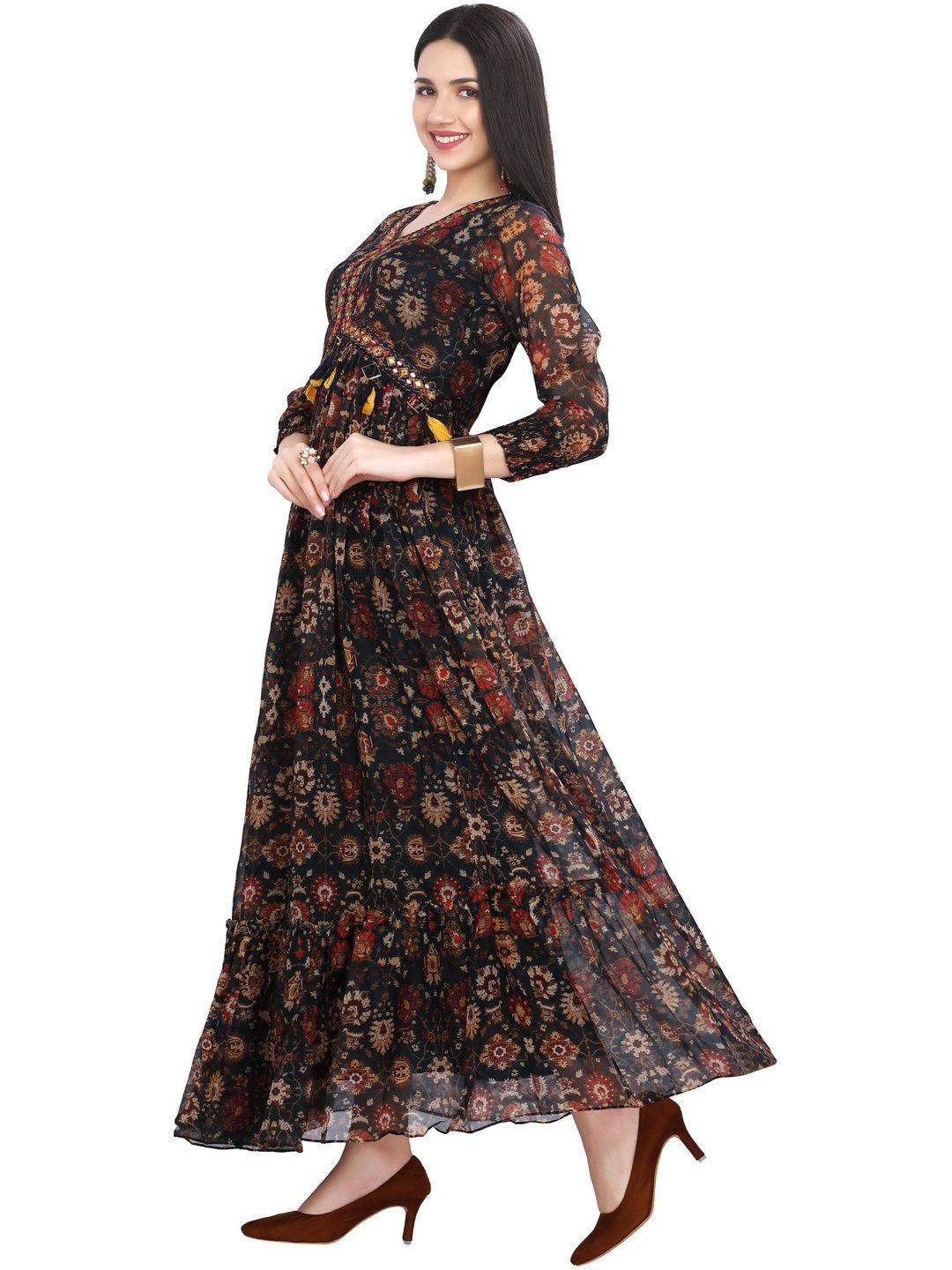GREAT OUTFITS Women Blue Organza  Kurtis - Image 3
