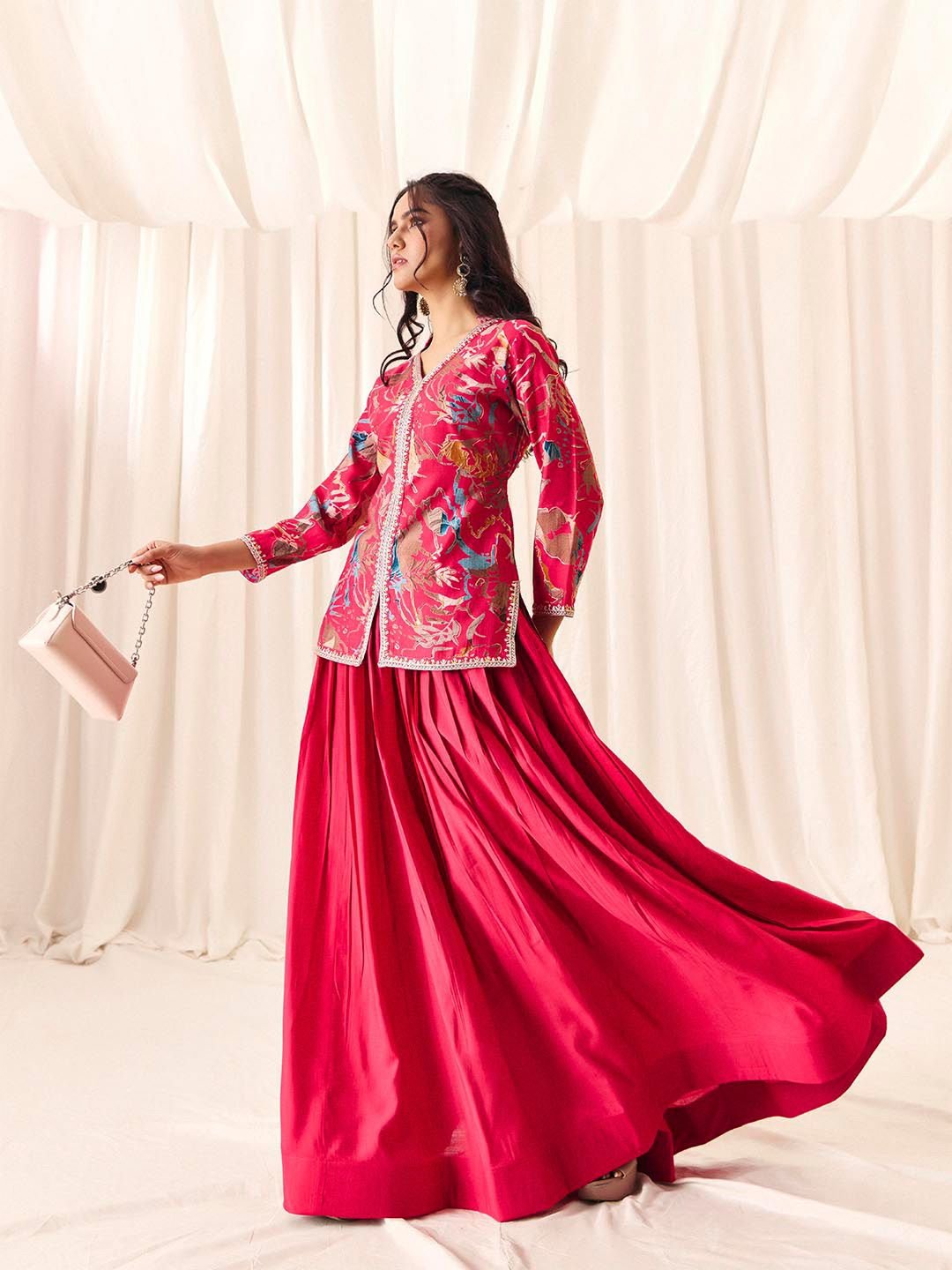 Embroidered Ready To Wear Gotta Patti Lehenga & Choli - Image 3