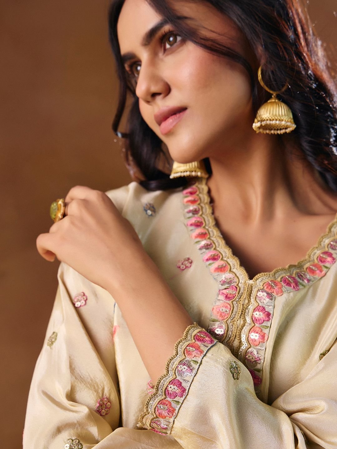 MADHURAM Embroidered Thread Work Ready to Wear Lehenga & - Image 2