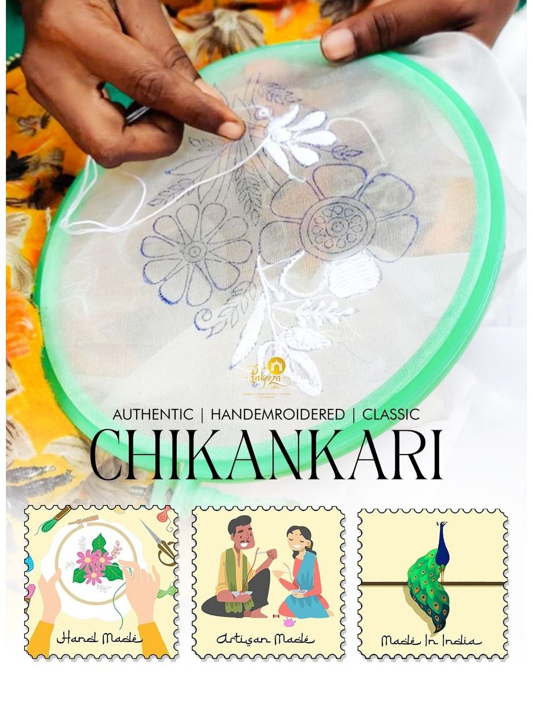 Pakeeza Ethnic Motifs Embroidered Chikankari Handloom Chikankari Kurti - Image 4