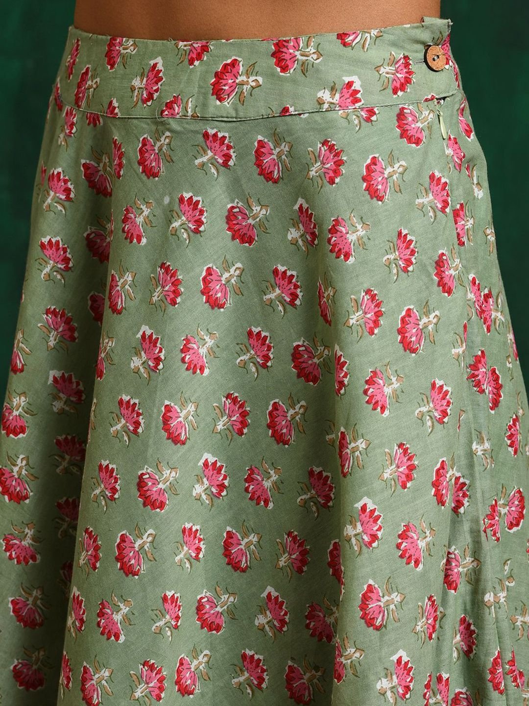 Sangria Sea Green Embroidered Thread Work Silk Ready to Wear Lehenga With Blouse & Dupatta - Image 3
