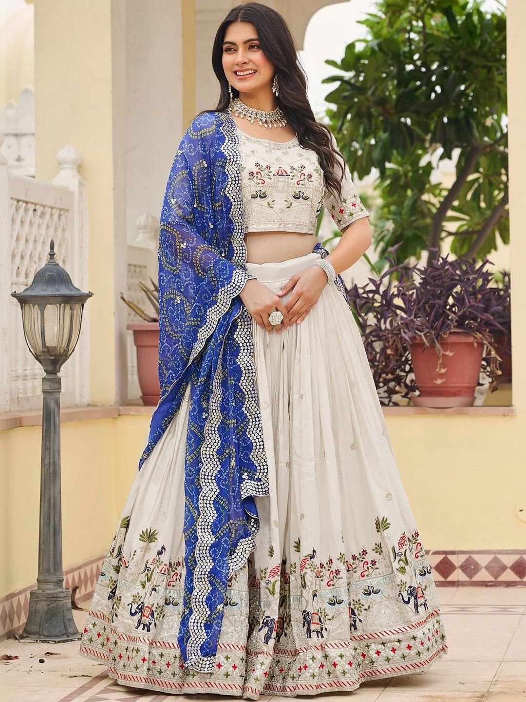 Moda Rapido Moda Rapido Embroidered Semi-Stitched Lehenga & Unstitched Blouse With Dupatta - Image 2