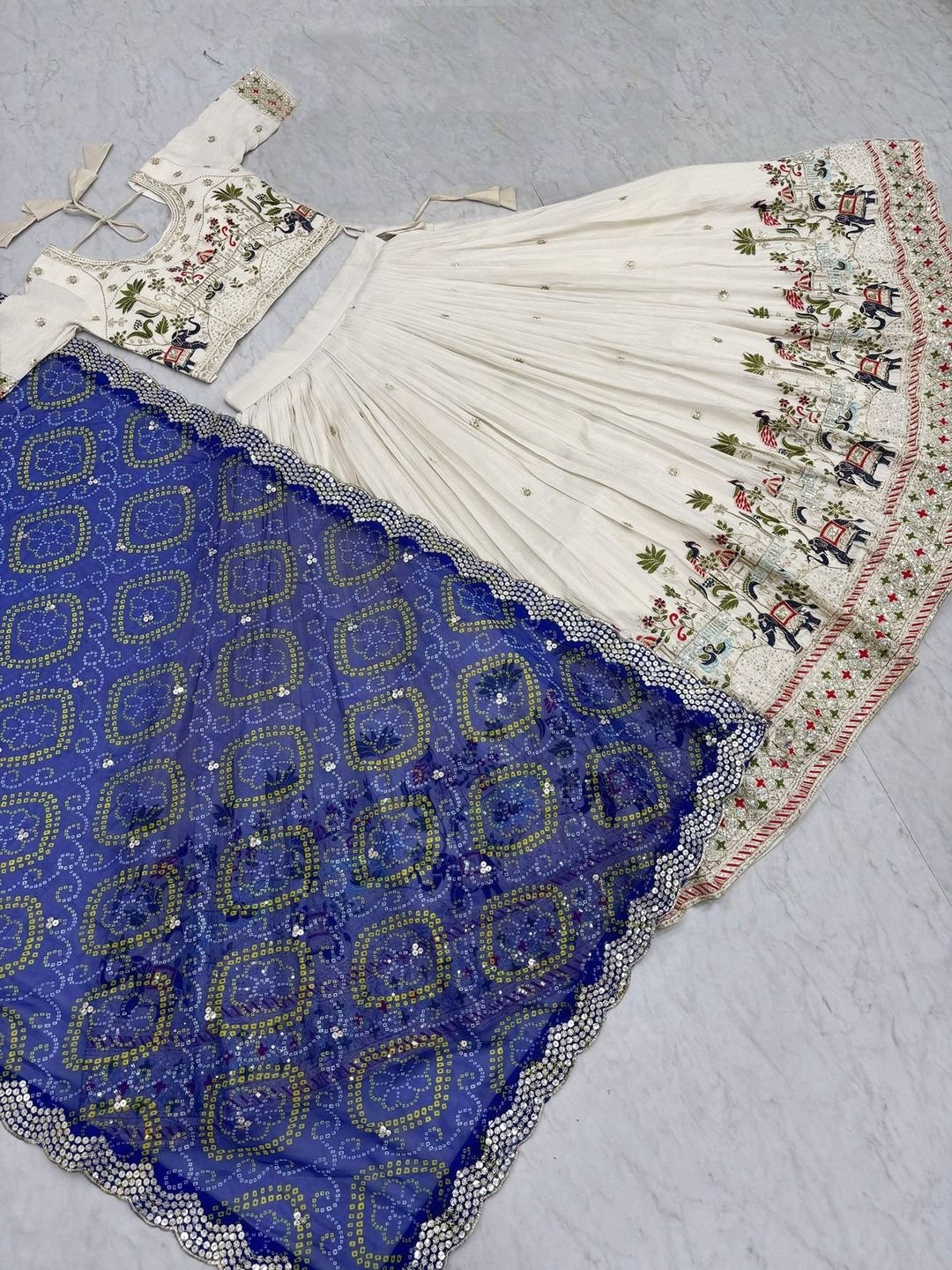 Moda Rapido Moda Rapido Embroidered Semi-Stitched Lehenga & Unstitched Blouse With Dupatta - Image 4