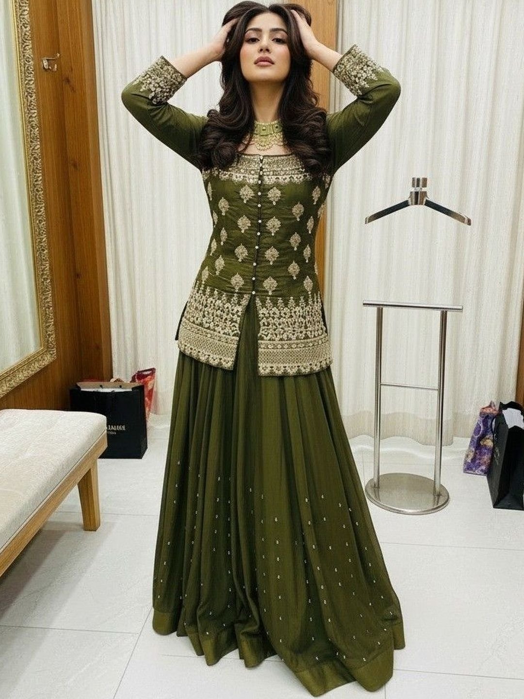 krisha fashion Embroidered Ready to Wear Lehenga & Blouse With Dupatta - Image 3