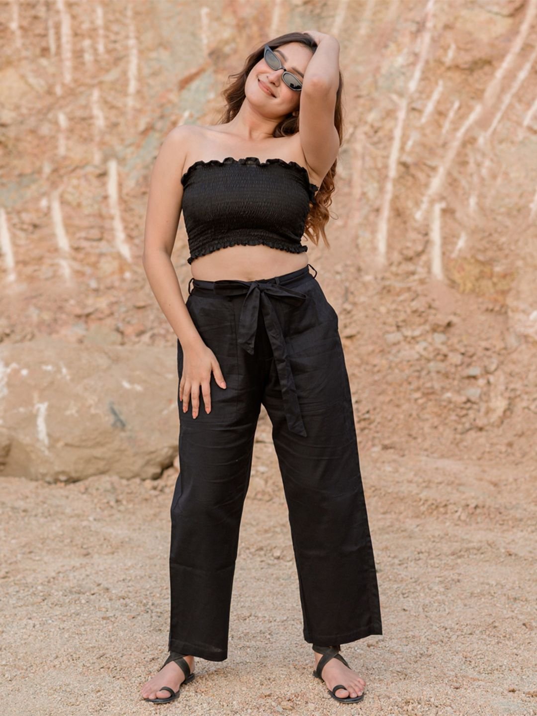 Babli Women Comfort Cotton Mid-Rise Loose Fit Trousers - Image 4