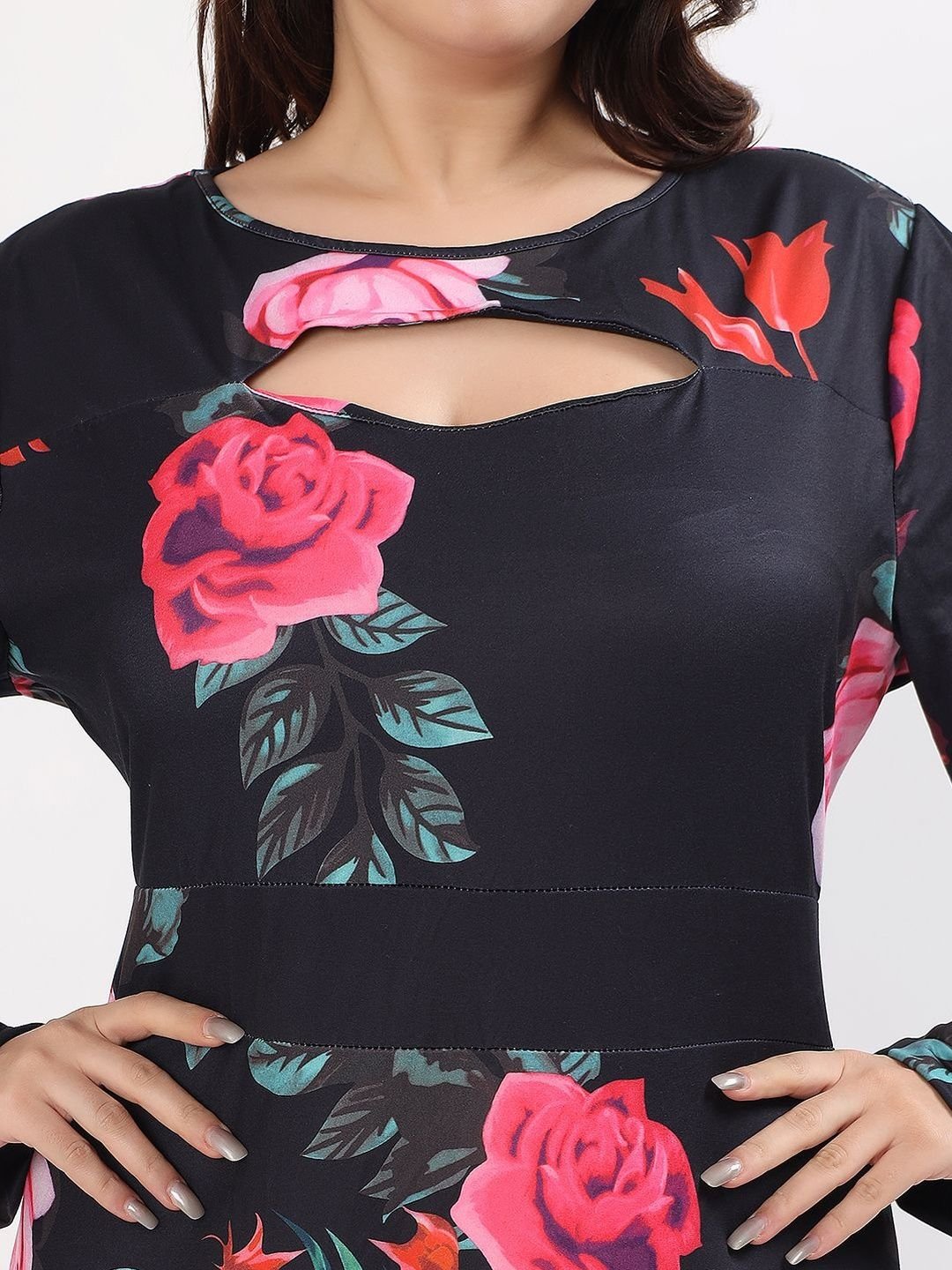 PELLE LUXUR Floral Print A-Line Maxi Dress - Image 2