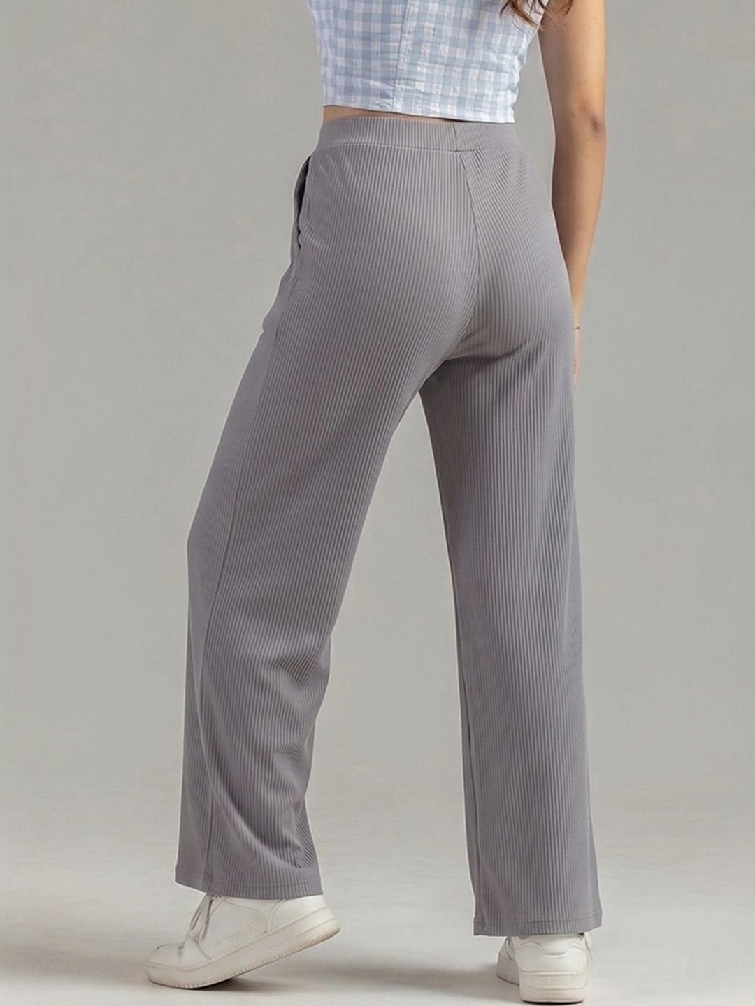 Moda Rapido Women Classic Loose Fit High-Rise Wrinkle Free Trousers - Image 2