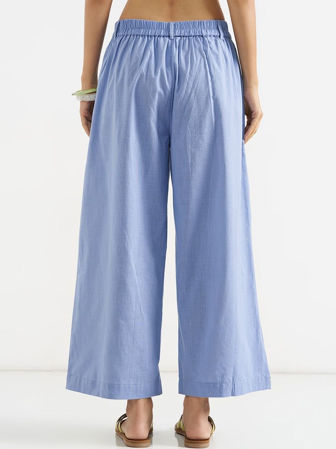 AKKRITI BY PANTALOONS Women Textured Embroidered Trousers - Image 4
