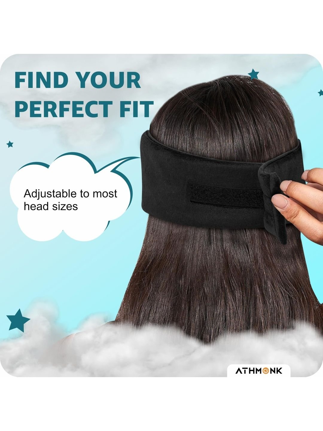 Athmonk Athmonk Unisex Velvet Sleeping Eye Mask Blind Fold Travel Accessories - Image 3