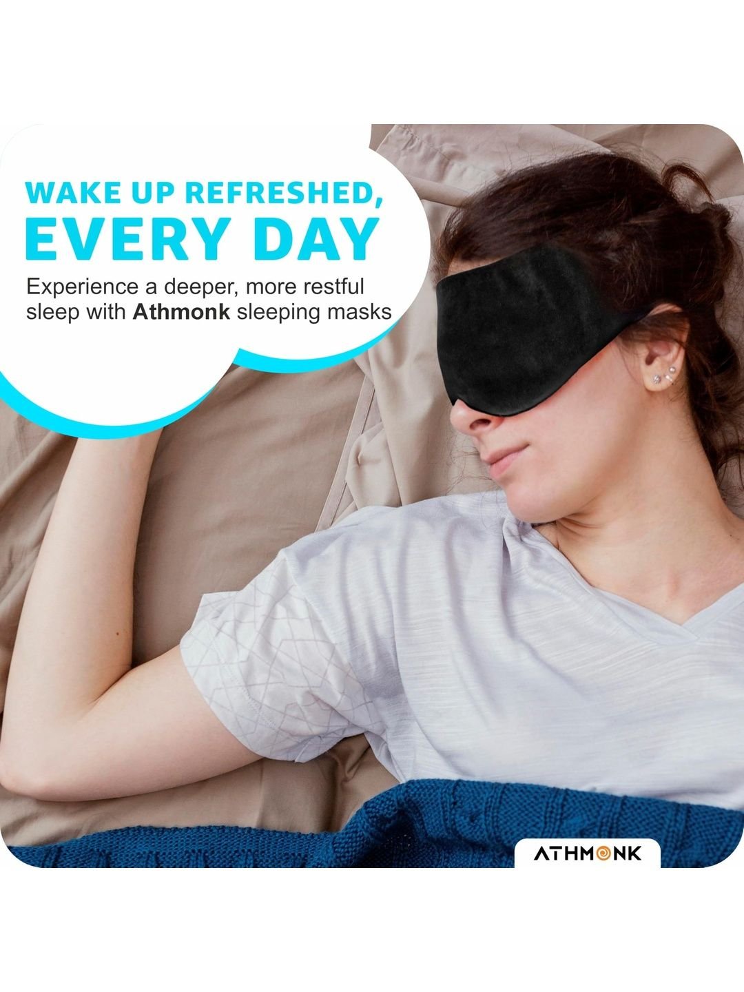 Athmonk Athmonk Unisex Velvet Sleeping Eye Mask Blind Fold Travel Accessories - Image 4