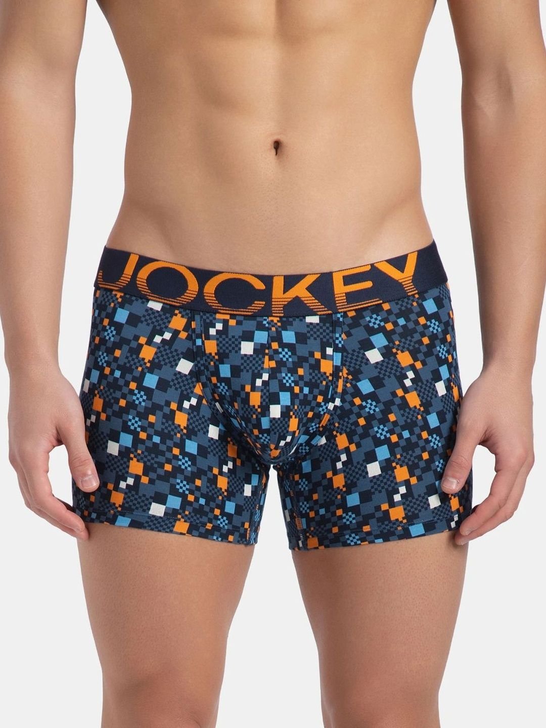 Jockey Printed Super Combed Cotton Elastane Stretch Trunk With Ultrasoft Waistband - FP23