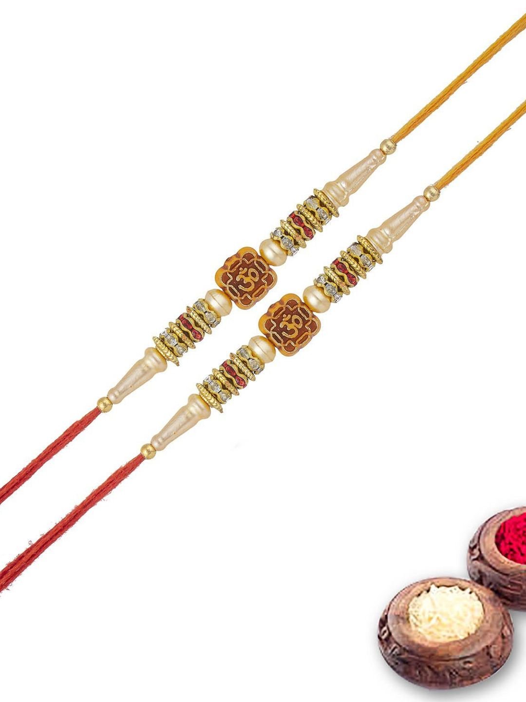 4-Pcs Rakhi With Roli Chawal & Greeting Card