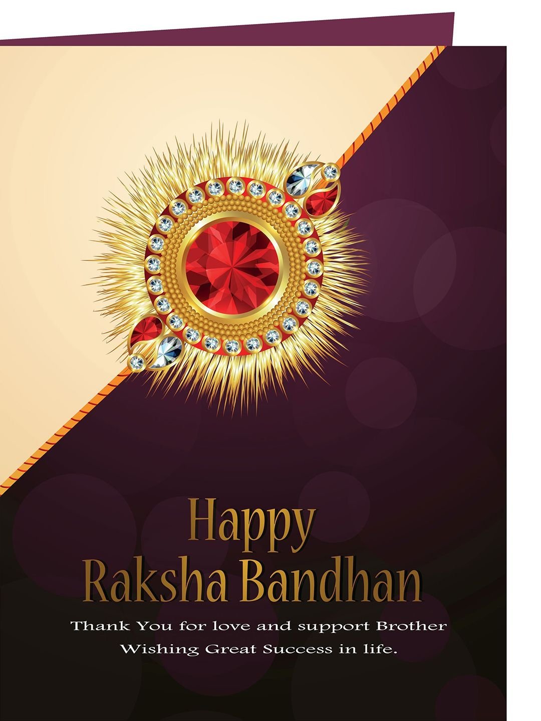 4-Pcs Rakhi With Roli Chawal & Greeting Card - Image 3