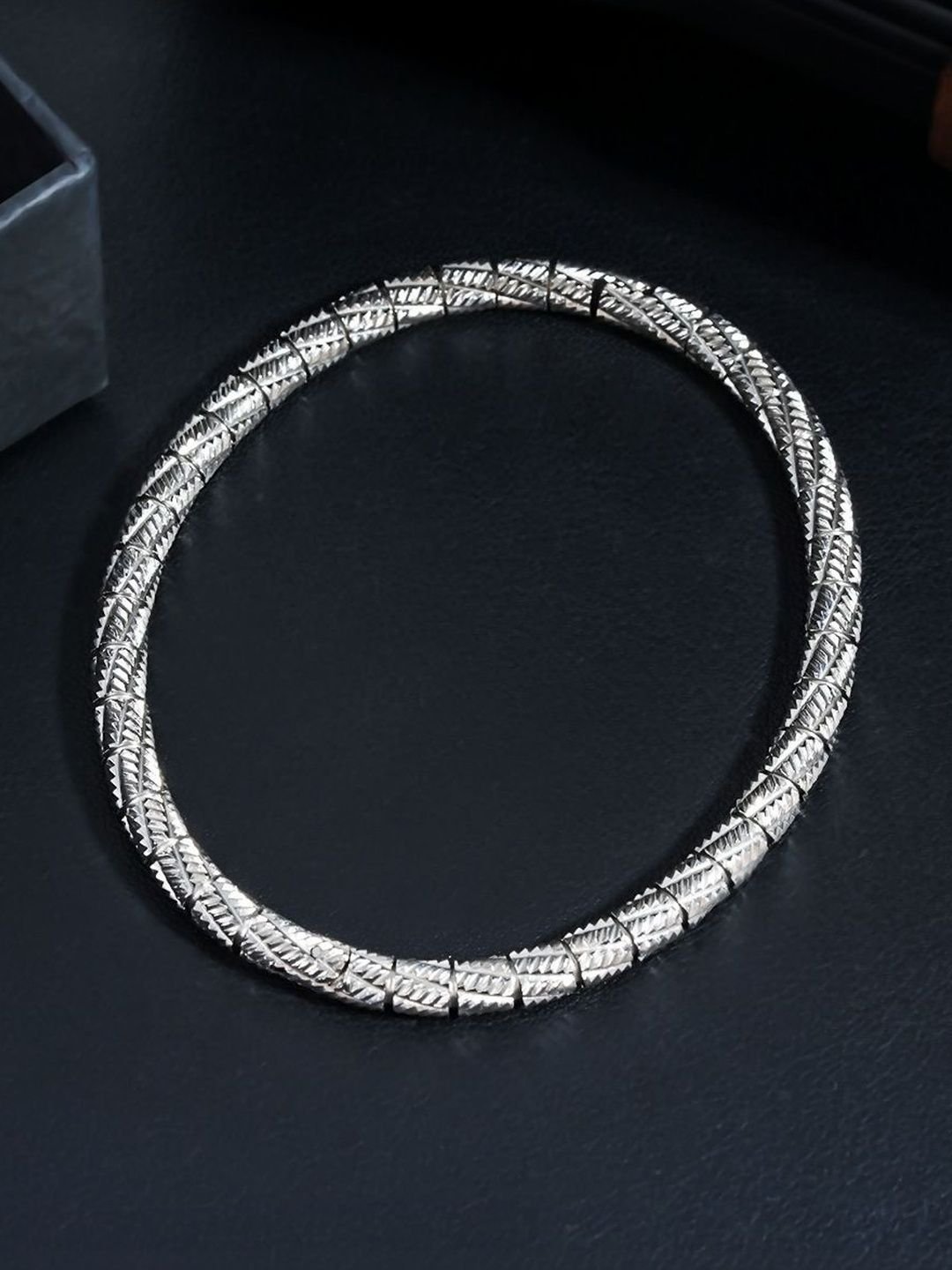 StyleCast x Revolte Men Handcrafted Silver-Plated Bangle-Style Bracelet