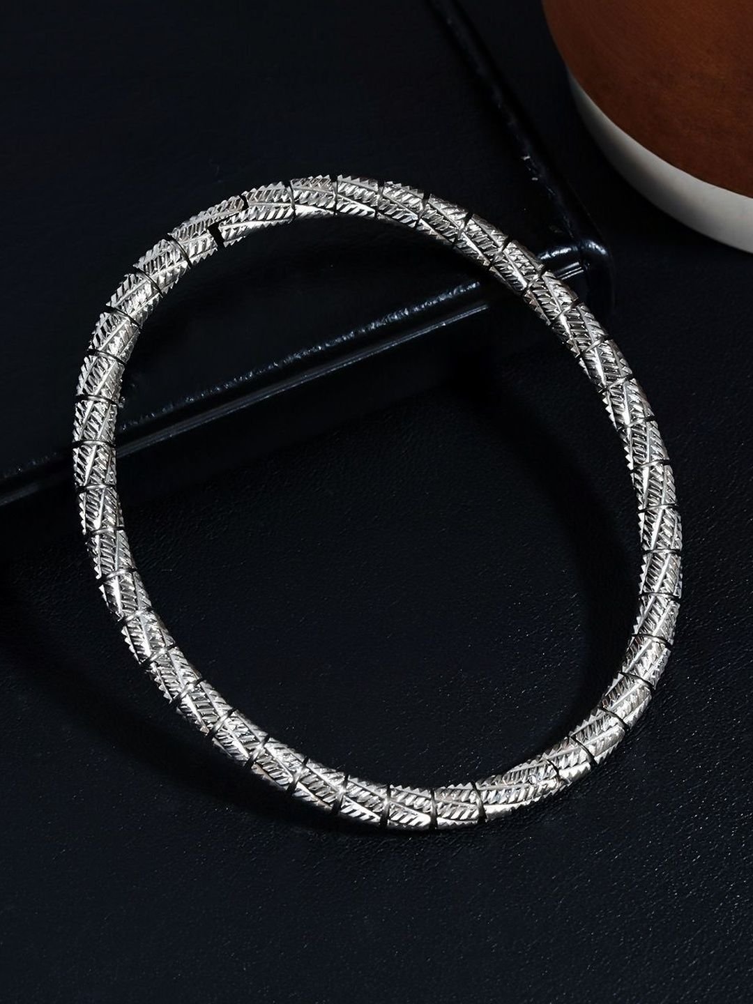 StyleCast x Revolte Men Handcrafted Silver-Plated Bangle-Style Bracelet - Image 2