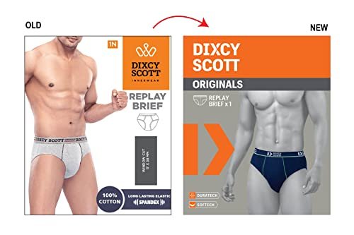 Dixcy Scott Originals Replay Briefs | 100% Combed Cotton Brief for Men | Men's Underwear | Modern Mid-Waist Fit ​| Durable, Sweat-Absorbing Cotton-Lined Waistband | Innerwear for Man | Pack of 5 - Image 3