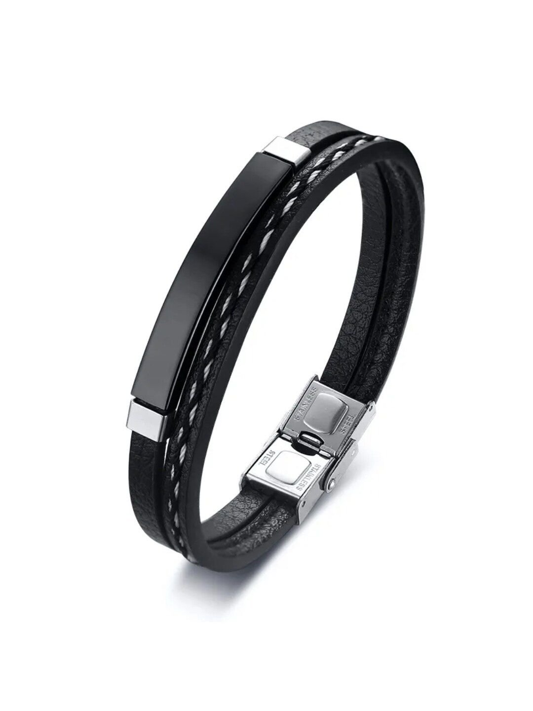 WROGN Men Wraparound Leather Bracelet - Image 4