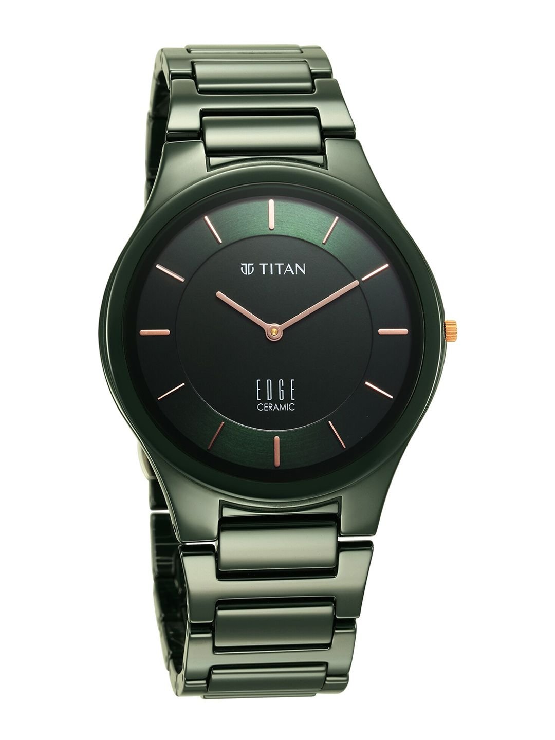 Edge Ceramic Quartz Analog With Green Dial Watch For Men - Nt1696qc06 - Image 3