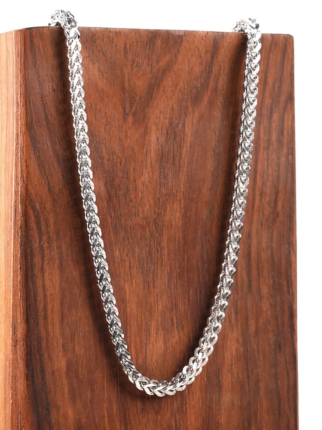 Men Rhodium-Plated Stainless Steel Waterproof & Anti-Tarnish Chain