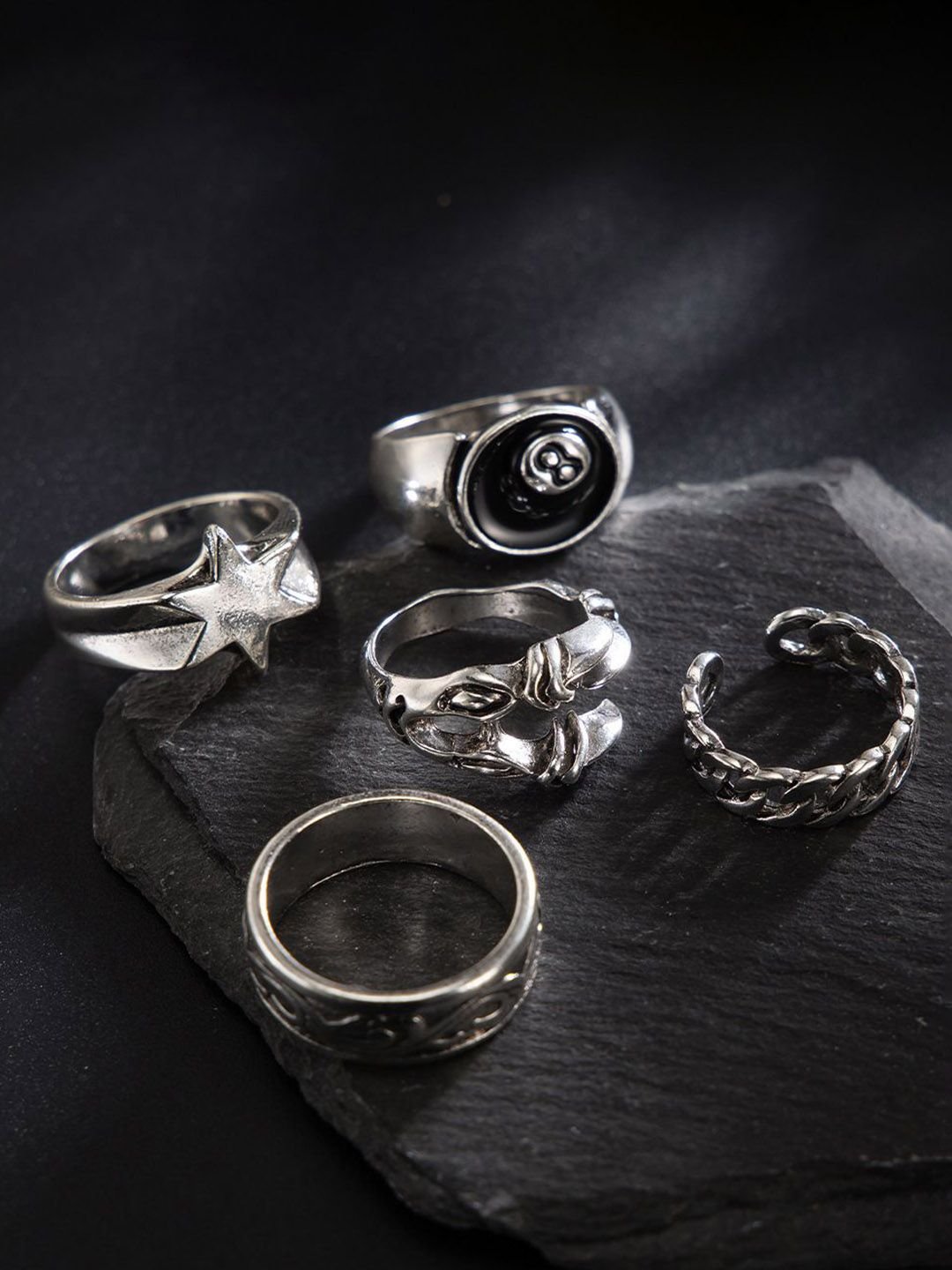 Revolte StyleCast x Revolte Set Of 5 Sliver-Plated Adjustable Finger Rings - Image 2