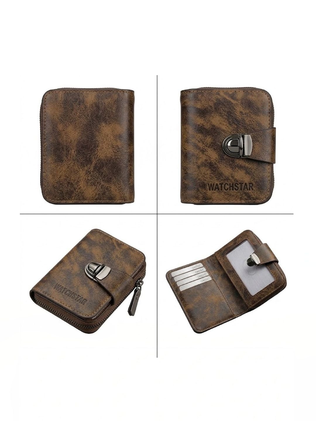 Men Textured Leather Two Fold Wallet - Image 2