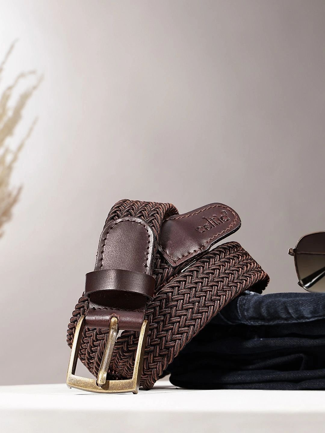 Men Braided Leather Belt