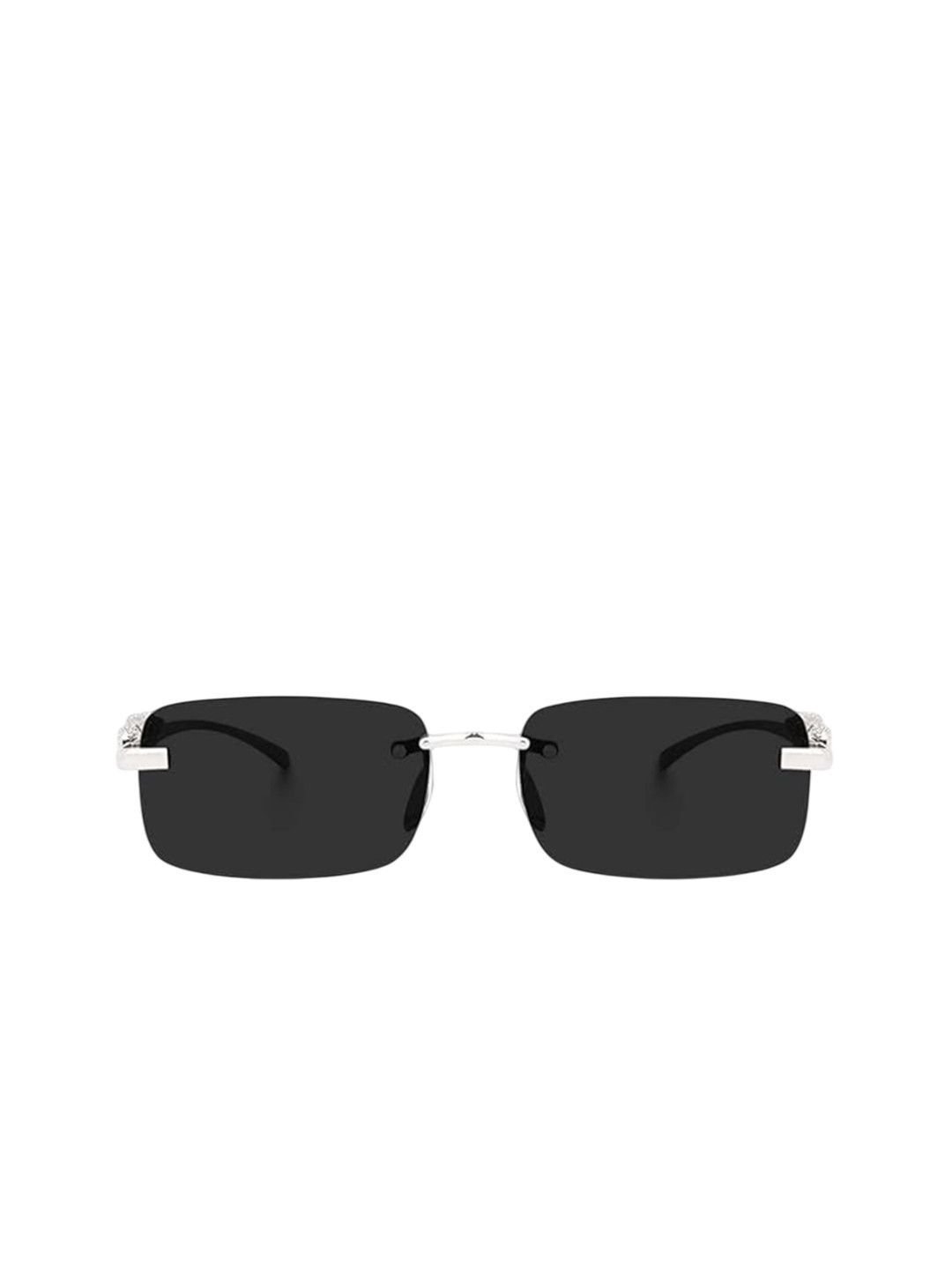 Men Square Sunglasses with UV Protected Lens SP Karan Silver Black